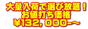  大量入荷で選び放題！      お値打ち価格    \１３２，０００-～