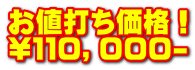お値打ち価格！ \１１０，０００-