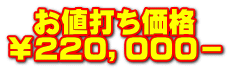   お値打ち価格 ￥２２０，０００－